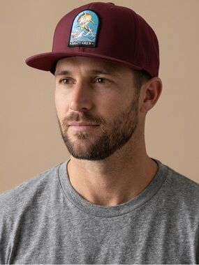 Salty Crew Burgundy Hat with Fish Patch